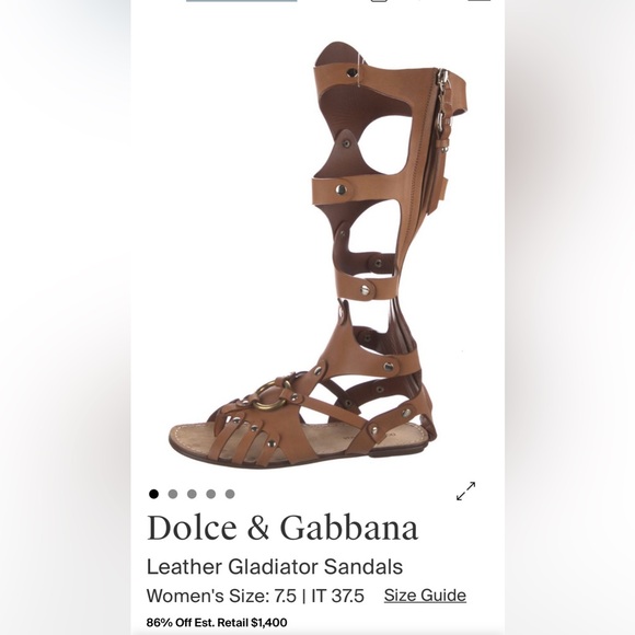 Dolce & Gabbana Tan Leather Gladiator Sandals - Picture 1 of 6